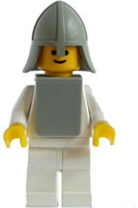 Knight White Minifigure - White castle knight in classic yellow outfit (Classic Castle) - cas084a