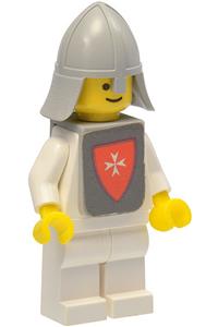 Knight White Minifigure - Yellow Castle Knight with white vest stickers (Classic Castle) - cas084s