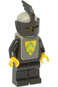 Knight Black Cavalry Minifigure - A knight from the classic yellow castle with black cavalry vest stickers (Classic Castle) - cas085s
