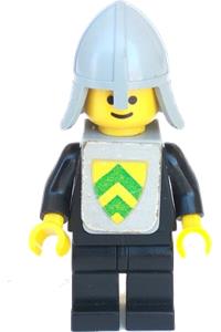Castle Knight Black Minifigure - Yellow castle knight with black vest stickers (Classic Castle) - cas086s