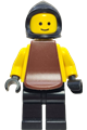 Blacksmith - Black Legs and Hips, Yellow Torso and Arms, Black Hands, Black Cowl, Brown Plastic Cape - cas089