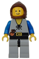 Peasant with light gray legs and a brown hood - cas092
