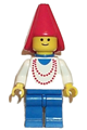 Maiden with Necklace - Blue Legs, Cape, Red Cone Hat, Blue Plastic Cape - cas095