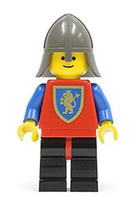 Crusader Axe Solider Minifigure - Crusader Axle Soldier with black legs featuring red hips and a dark gray neck protector - cas105