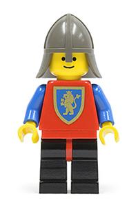Crusader Axe Solider Minifigure - Crusader Lion with black legs and red hips, wearing a dark gray neck-protector - cas112