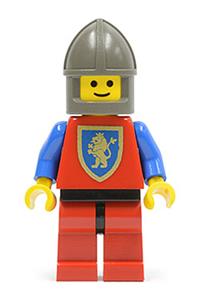 Crusader Lion Soldier Minifigure - Crusader Lion Soldier with red legs and black hips, wearing a dark gray chin-guard - cas119