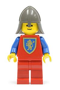 Crusader Lion Solider Minifigure - Crusader Lion Solider with red legs and a dark gray neck-protector - cas121