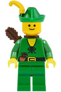 Forestman - pouch, green hat, yellow feather, quiver cas123a