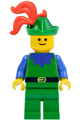 Forestman - blue, green hat, red 3-feather plume - cas133