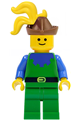 Forestman - blue, brown hat, yellow 3-feather plume - cas136