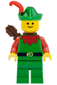 Forestman - red, green hat, red feather, quiver - cas137a