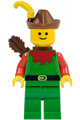 Forestman - red, brown hat, yellow feather, quiver - cas140a