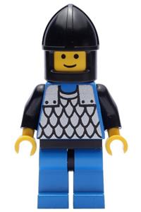 Scale Mail Guard Minifigure - Minifigure wearing blue scale mail, with blue legs and black hips, plus a black chin-guard - cas141