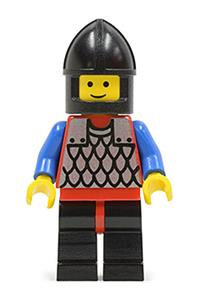 Crusader Archer Minifigure - Crusader Archer with red scale mail and blue arms, black legs with red hips, and a black chin-guard - cas147