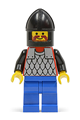 Guard wearing a red torso with black arms, blue legs, and a black chin-guard - cas152