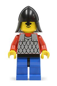 Scale Mail Guard Minifigure - Scale Mail Guard with red scale mail and arms, blue legs with black hips, and a black neck-protector - cas154