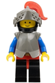 Armored Knight wearing red armor breastplate, black helmet with dark gray visor, topped with red plume - cas170
