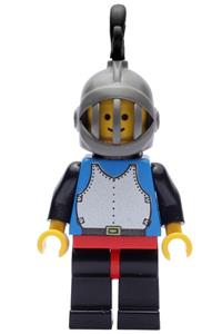 Breastplate - Blue with Black Arms, Black Legs with Red Hips, Dark Gray Grille Helmet, Black Plume, Black Plastic Cape cas183
