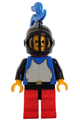 Breastplate - Blue with Black Arms, Red Legs with Black Hips, Black Grille Helmet, Blue Plume, Red Plastic Cape - cas184