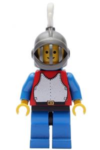Breastplate - Red with Blue Arms, Blue Legs with Black Hips, Dark Gray Grille Helmet, White Plume, Blue Plastic Cape cas190