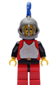 Breastplate - Red with Black Arms, Red Legs with Black Hips, Dark Gray Grille Helmet, Blue Plume, Blue Plastic Cape - cas192