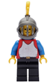 Breastplate - Red with Blue Arms, Black Legs, Dark Gray Grille Helmet, Yellow Plume, Blue Plastic Cape - cas195