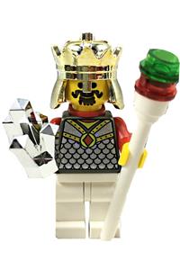 Chess King Minifigure - Chess King (Crazy LEGO King) wearing a red plastic cape - cas205