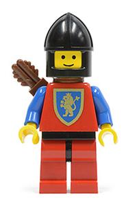 Crusader Lion Solider Minifigure - Crusader Lion with red legs (black hips), black chin-guard, and a quiver - cas222