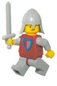 Classic - Knight, Shield Red/Gray, Light Gray Legs with Red Hips, Light Gray Neck-Protector cas233