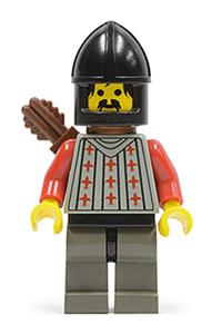 Fright Knight 2 Minifigure - Knight 2 from Fright Knights with a black chin-guard and a quiver - cas244