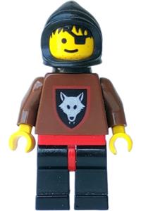Wolfpack 2 Minifigure - Wolf People/Wolfpack minifigure of Wolfpack 2 series with brown arms, a black hood, and a black plastic cape - cas251
