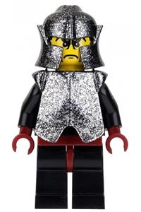 Shadow Knight Minifigure - Shadow Knight from Knights Kingdom II with speckle black-silver armor and helmet - cas271