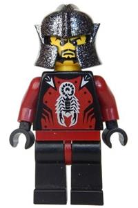 Shadow Knight Minifigure - Shadow Knight from Knights Kingdom II wearing a speckle black-silver helmet - cas273