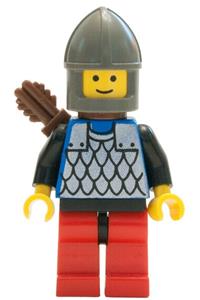 Scale Mail Guard Minifigure - Scale Mail Guard with blue scale mail, red legs with black hips, dark gray chin-guard, and a quiver - cas287