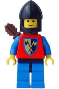 Crusader Axe Solider Minifigure - Minifigure with a crusader axe, black chin-guard, quiver, and blue legs with black hips - cas288