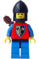 Minifigure with a crusader axe, black chin-guard, quiver, and blue legs with black hips - cas288