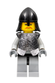 Armored knight with brown moustache wearing armor over light bluish gray and black neck-protector - cas305