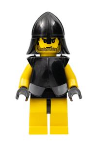 Rogue Knight Minifigure - Rogue Knight from Knights Kingdom II with yellow legs, black breastplate, and black neck-protector - cas310
