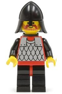 Scale Mail - Red with Black Arms, Black Legs with Red Hips, Black Neck-Protector, Black Plastic Cape cas318