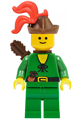 Forestman - Pouch, Brown Hat, Red 3-Feather Plume, Quiver - cas320