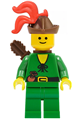 Forestman - pouch, brown hat, red 3-feather plume, quiver - cas320