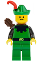 Forestman - Black, Green Hat, Red Feather, Quiver - cas321