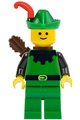 Forestman - black, green hat, red feather, quiver - cas321