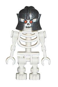 Skeleton Warrior Minifigure - Skeleton Warrior 3 from the Fantasy Era, white with a speckled helmet - cas329