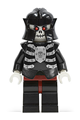 Skeleton warrior from Fantasy Era with white head, black breastplate, helmet, dark red hips, and black legs - cas330