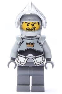 Fantasy Era - Crown Knight Plain with Breastplate, Helmet with Visor, Curly Eyebrows and Goatee, Dark Bluish Gray Hips and Legs cas335