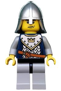 Guard Minifigure - Crown Knight in Fantasy Era with scale mail, crown helmet with neck protector, and scowl - cas337