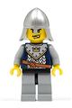 Crown Knight from Fantasy Era with scale mail featuring a crown, helmet with neck protector, and scar across lip - cas338