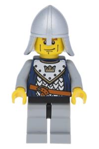 Fantasy Era - Crown Knight Scale Mail with Crown, Helmet with Neck Protector, Vertical Cheek Lines cas339