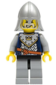 Fantasy Era - Crown Knight Scale Mail with Crown, Helmet with Neck Protector, White Moustache and Beard - cas343
